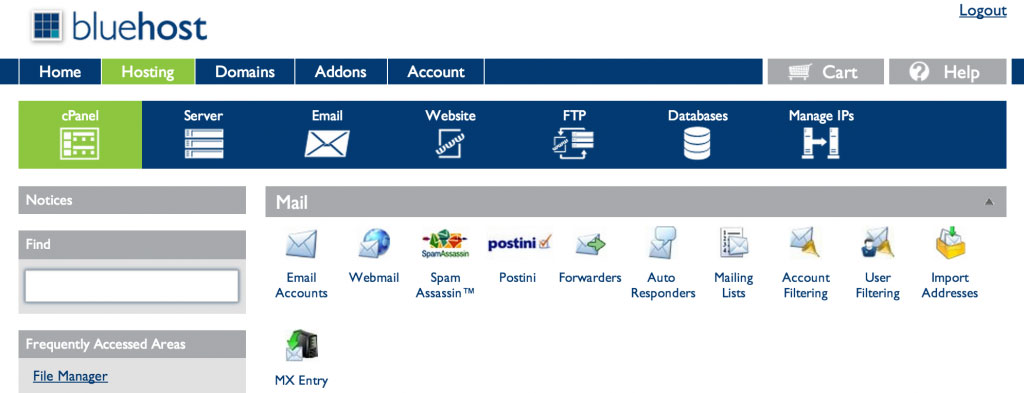 bluehost old cpanel