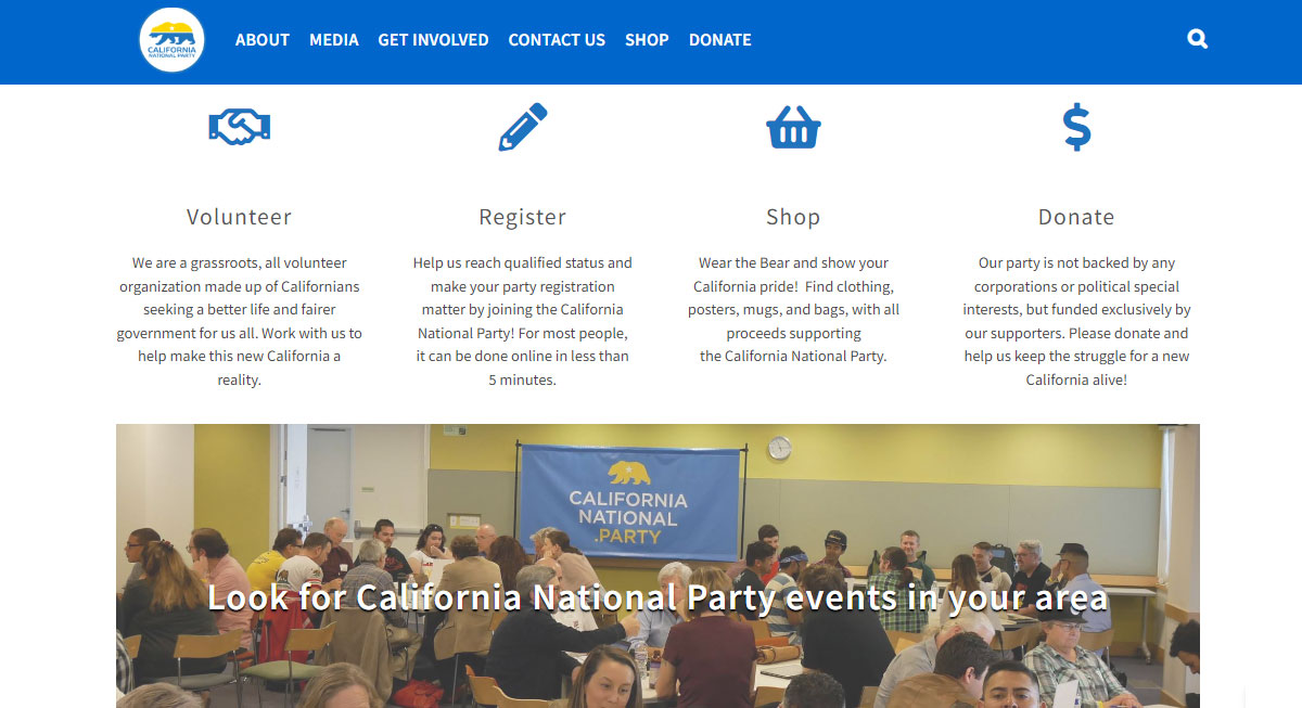california national party using the extension