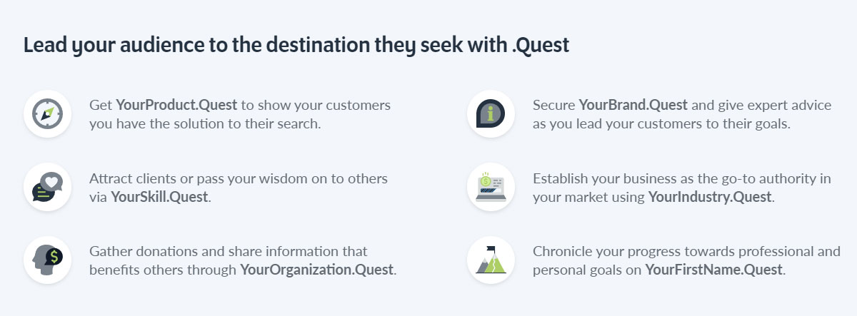 quest domain uses