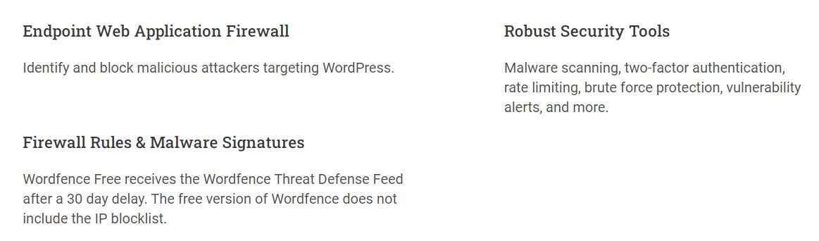 wordfence features