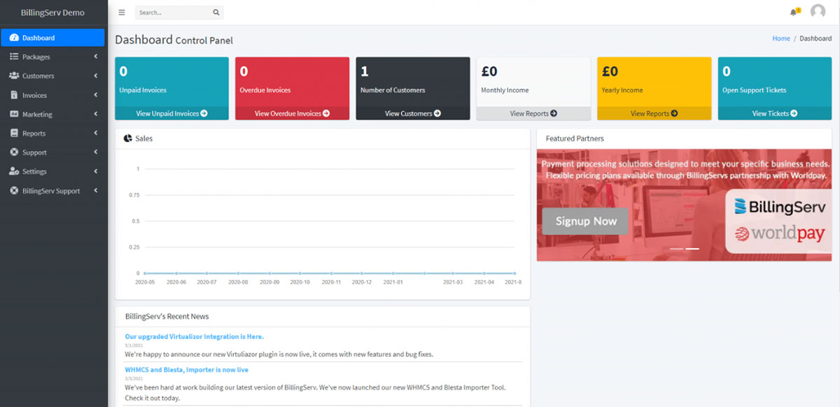 billingserv dashboard