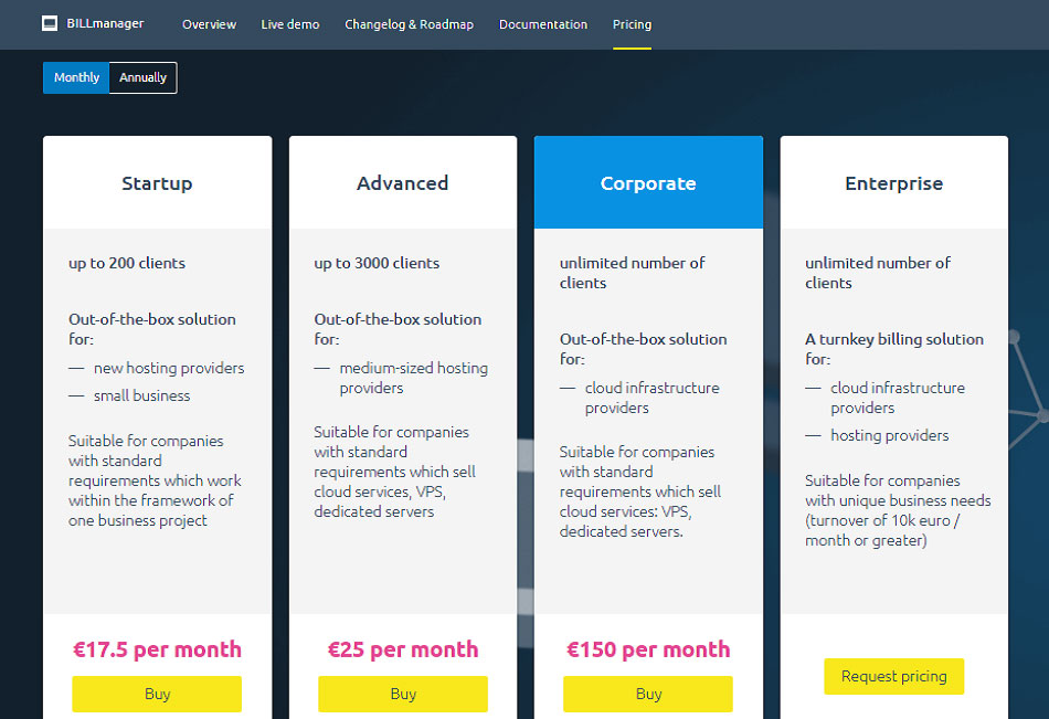 billmanager plans and pricing