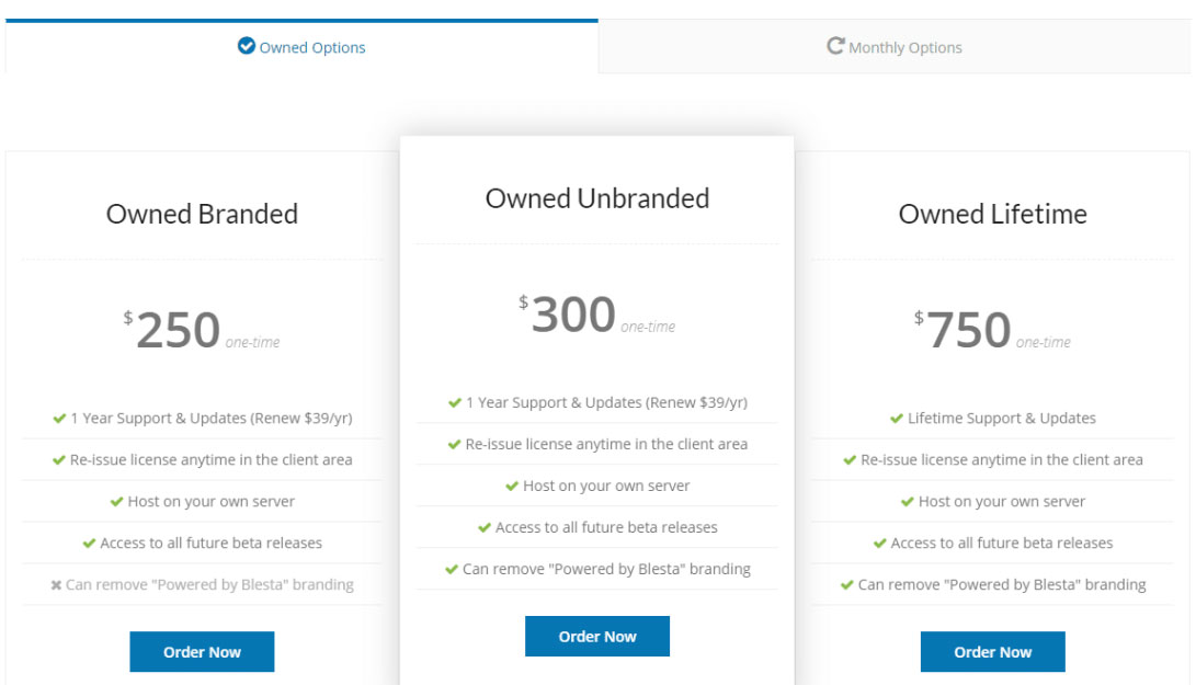 blesta license pricing