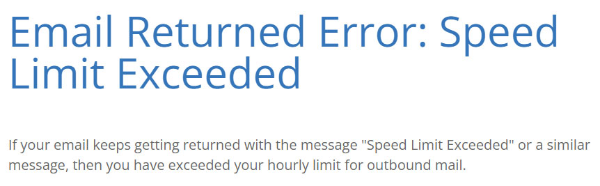 bluehost email limit exceeded