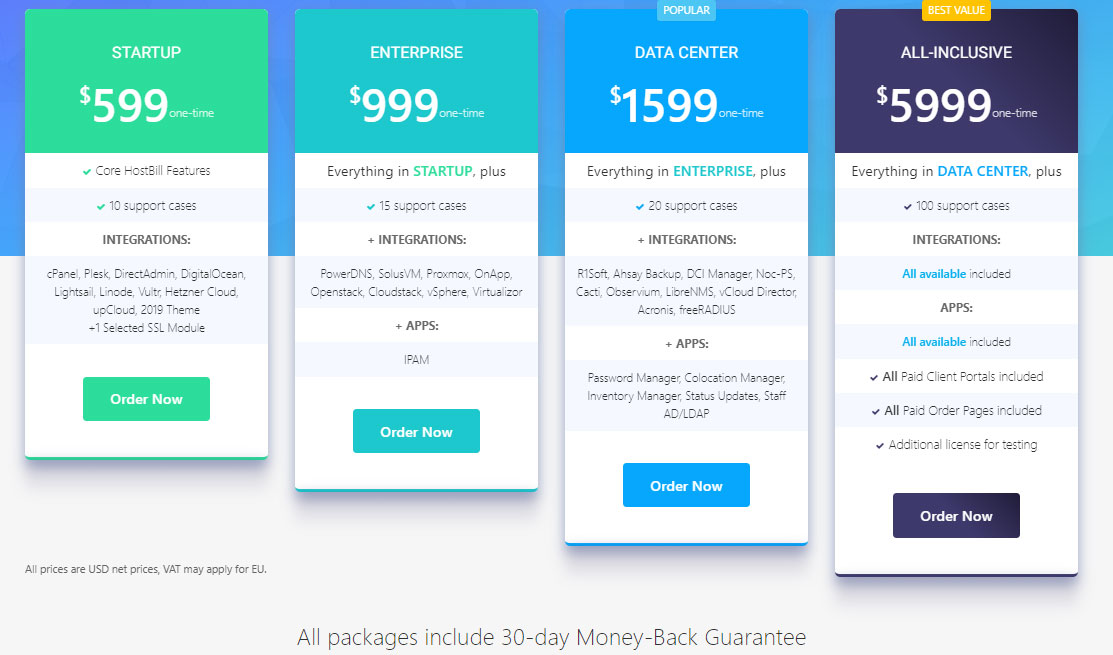 hostbill app pricing