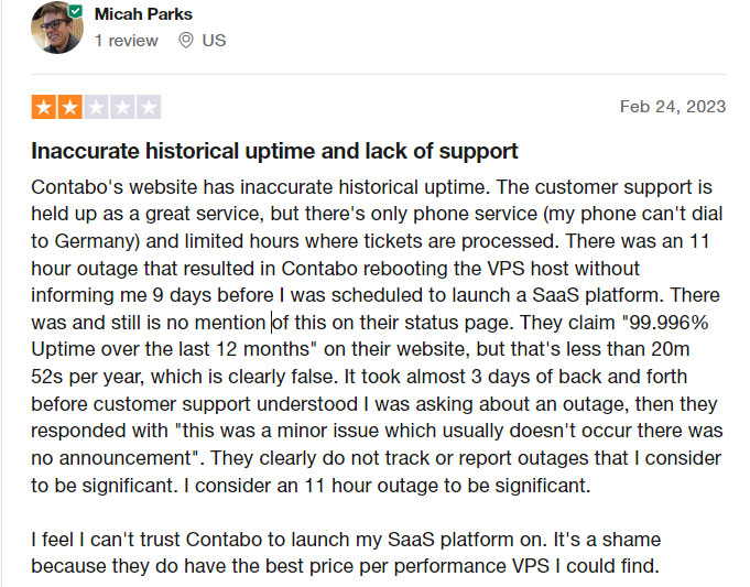 contabo customer review