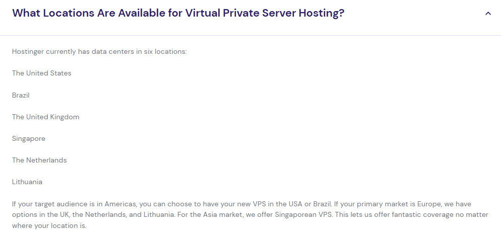 hostinger vps available locations