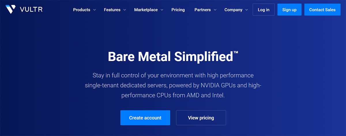 vultr 10gbps bare metal server