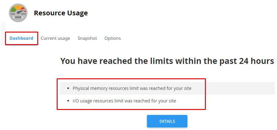 a2 hosting limit reached message