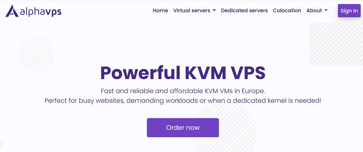 alphavps powerful kvm-based vps