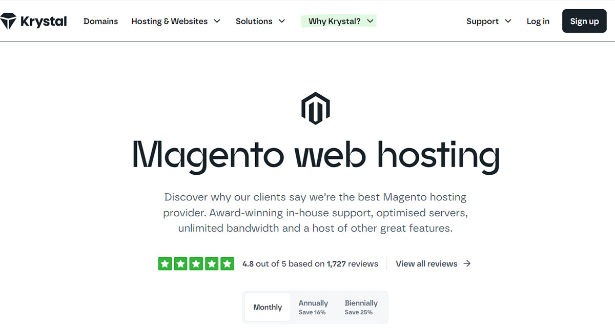 krystal uk based magento hosting