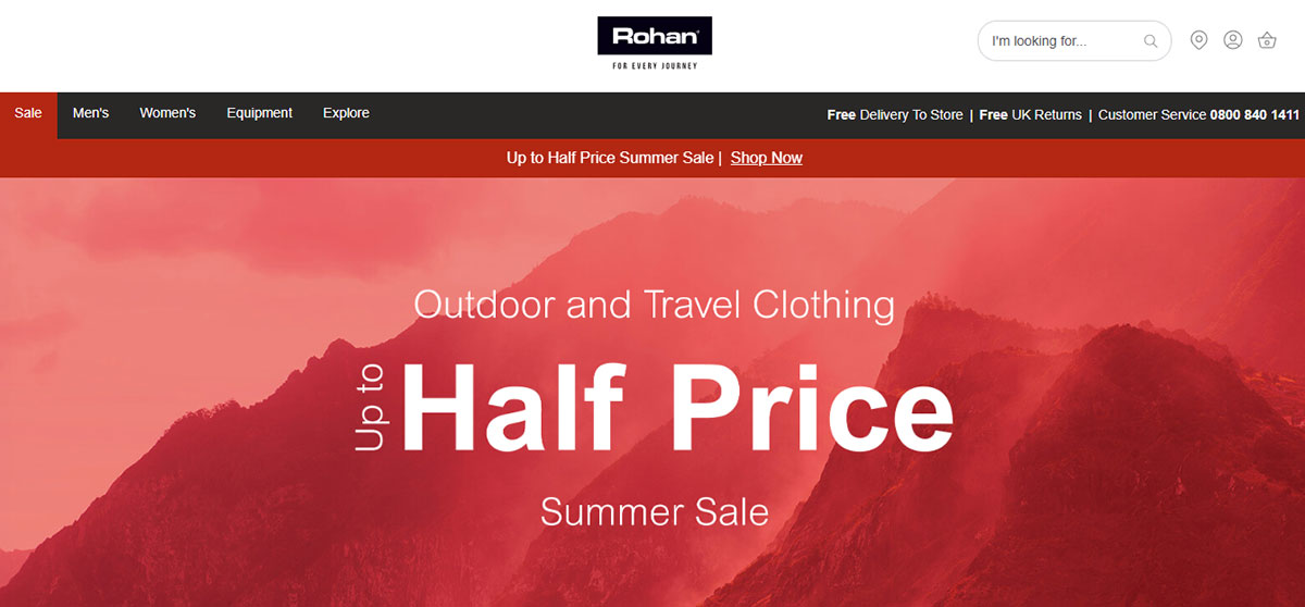 rohan online clothing brand